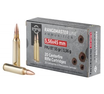 PPU Rangemaster 5.56x45mm NATO 55gr FMJBT 20-Rounds