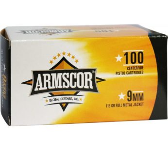 Armscor Pistol 9mm Luger 115gr FMJ 100-Rounds