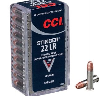 CCI Varmint Stinger .22 LR 32gr CPHP 50-Rounds